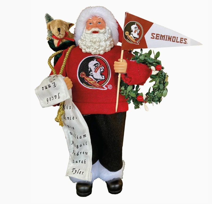 Florida State Seminoles Santa figure with pennant