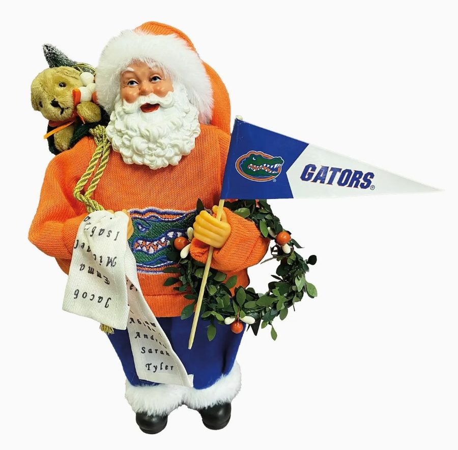 Florida Gators Santa figure with pennant