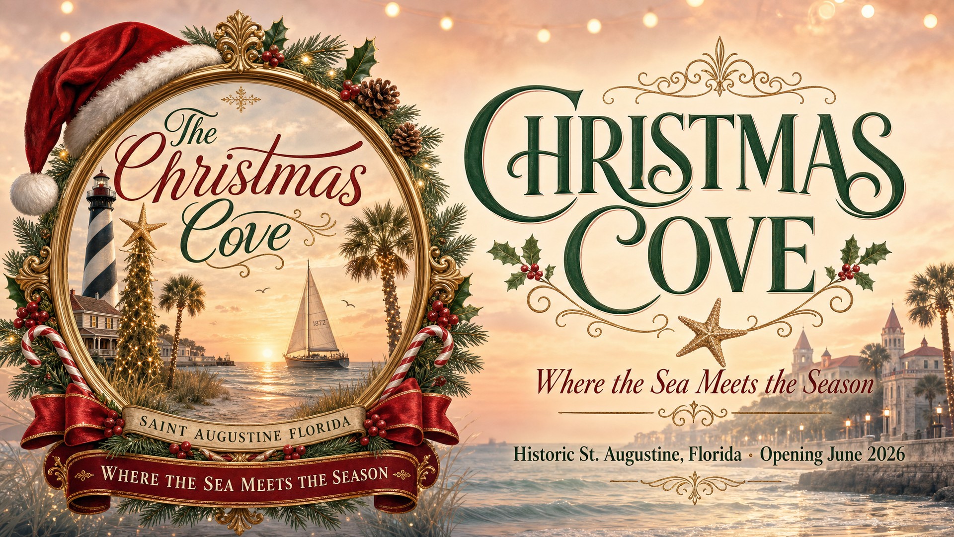 The Christmas Cove — Where the Sea meets the Season — Saint Augustine, Florida — Opening 2026